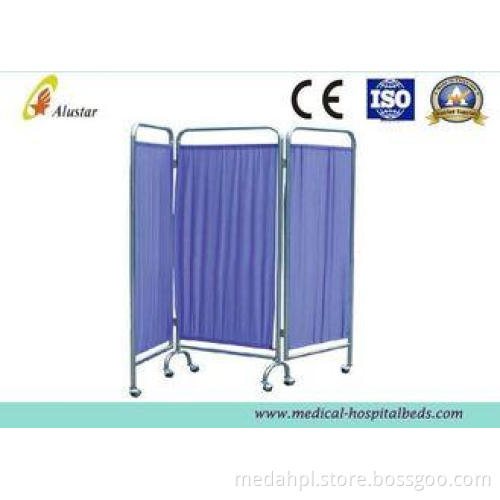 3 Folding Stainless Steel Hospital Privacy Screens PVC Ward